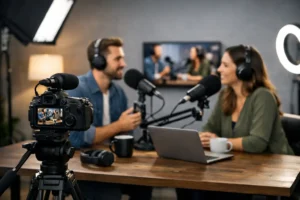 Wie funktioniert ein Video Podcast Studio?