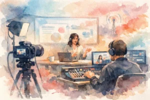 Firmen-Webinar im Studio planen und sicher senden
